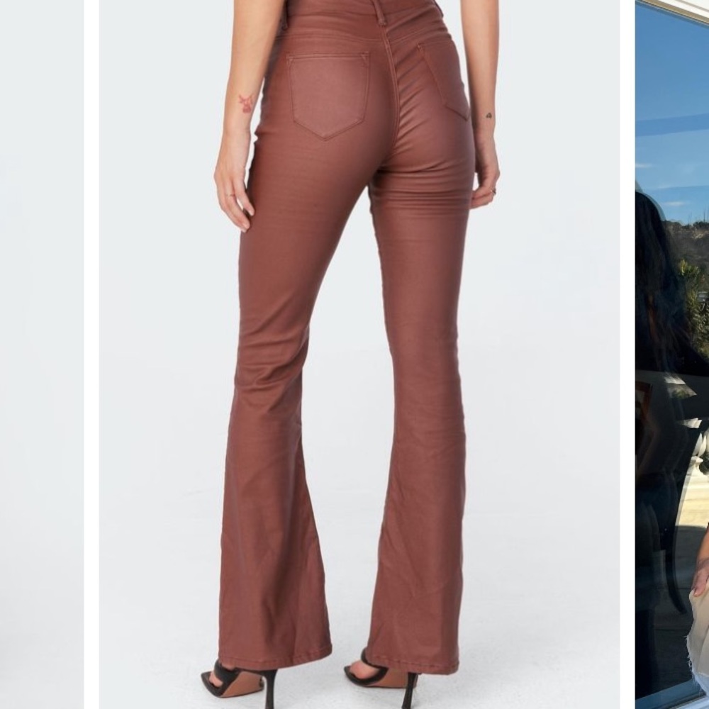 Edikted Brown Leather Pants
